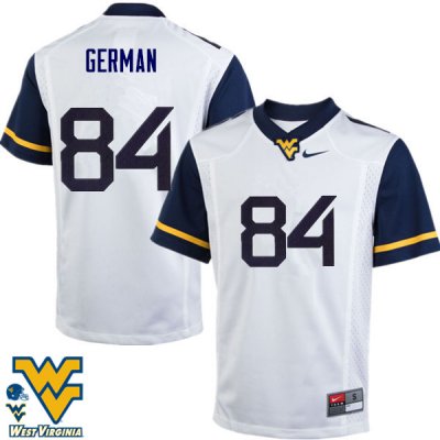 Men's West Virginia Mountaineers NCAA #84 Nate German White Authentic Nike Stitched College Football Jersey UP15D37KL